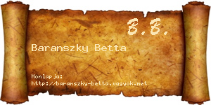 Baranszky Betta névjegykártya